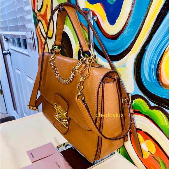 👜🤎👜Authentic Miu Miu 2 Way Brown Leather Bag - Picture 7 of 17